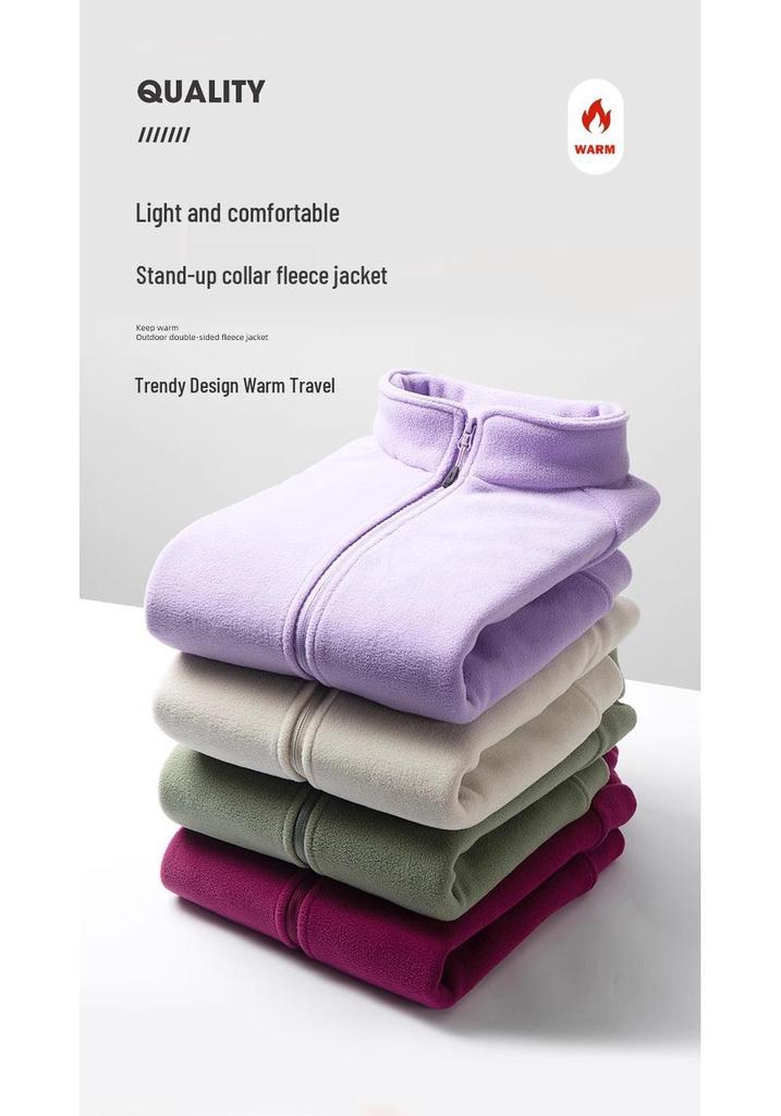 Women's Fleece Casual Jacket - Plush, Thickened Warm Top for Autumn & Winter