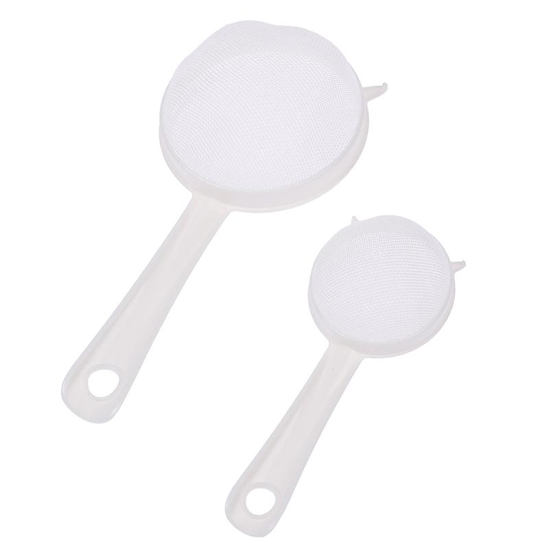 Kitchen Handheld Plastic Screen Mesh Tea Leaf Strainer Flour Sieve Colander