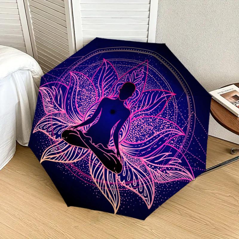 1pc Lotus Meditation Harmony Umbrella with Plastic Handle,Suitable for All Seasons Home Travel Outdoor UmbrellaDD547
