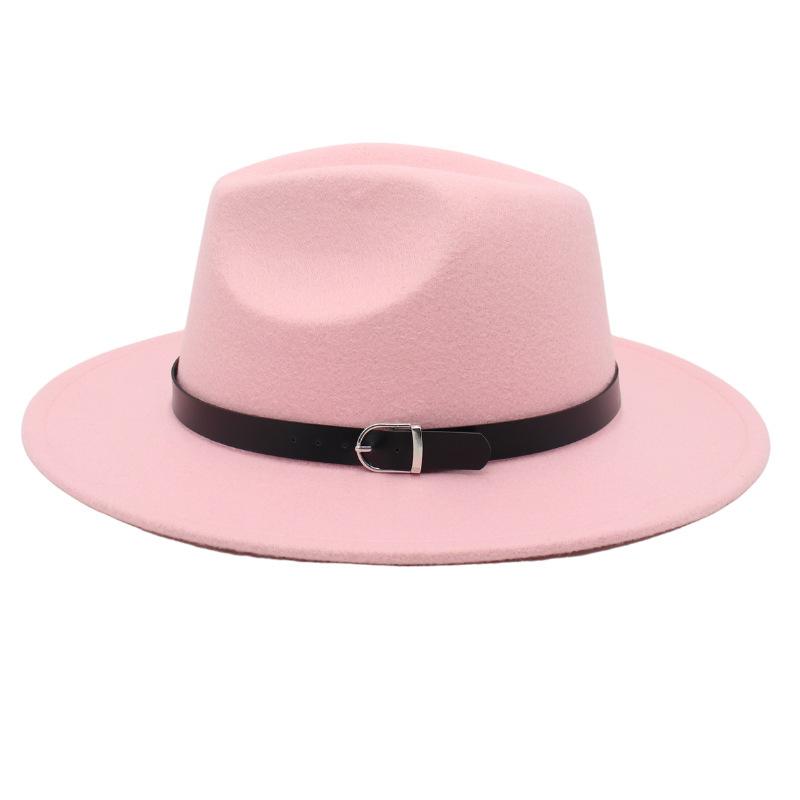 Nostalgiczny Cylinder Kapelusz Jazzowy Studio Klamra do Paska Męska i Damska Kapelusz Filcowy Model Cienia Kapelusz Wełniany Styl Hepburn