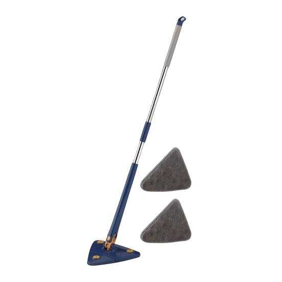 

Швабра для чистки, вращающаяся на 360 градусов, защищает руки, плотная ткань из микрофибры, телескопическая бытовая треугольная швабра для дома B темно-синий