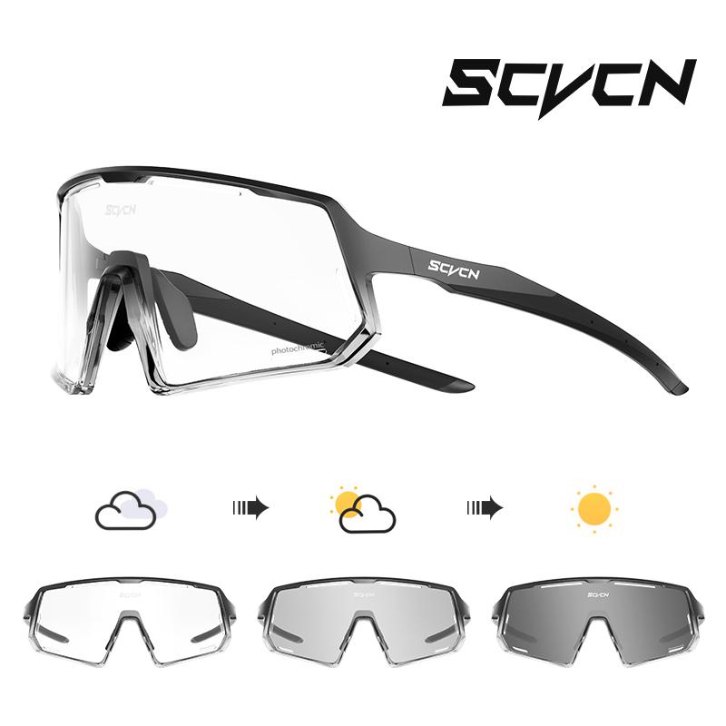 

SCVCN Photochromic Cycling Sunglasses Baseball MTB Road Bike Cycling Glasses Men Women UV400 Outdoors Sport Eyewear Driving Photochromic-1lens