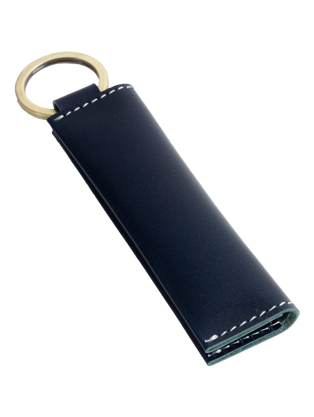 [Dom Teporna] Leather Keychain with Coin Purse, Italian Leather, Genuine Leather, Mini Wallet, Cowhide Leather, Key Charm, Key Case, Navy