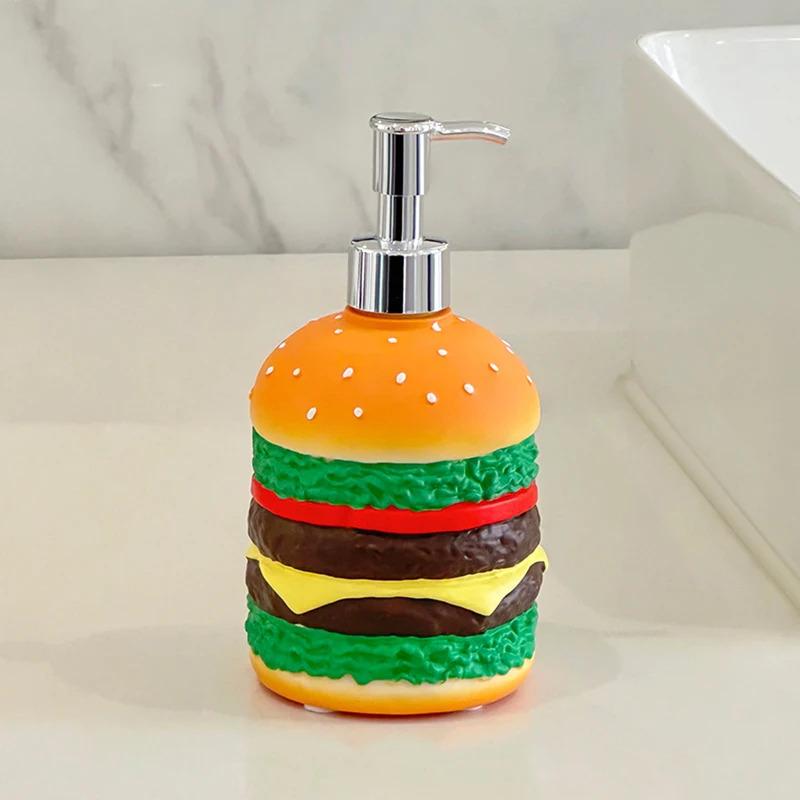 Łazienkowa butelka na balsam w kształcie hamburgera, dozownik do mydła, żel pod prysznic, butelka na balsam do rąk, butelka na szampon, akcesoria