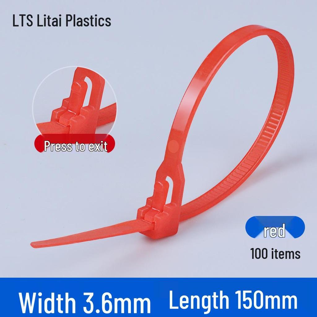 Reusable Retractable Nylon Cable Tie with Buckle - 4x150mm