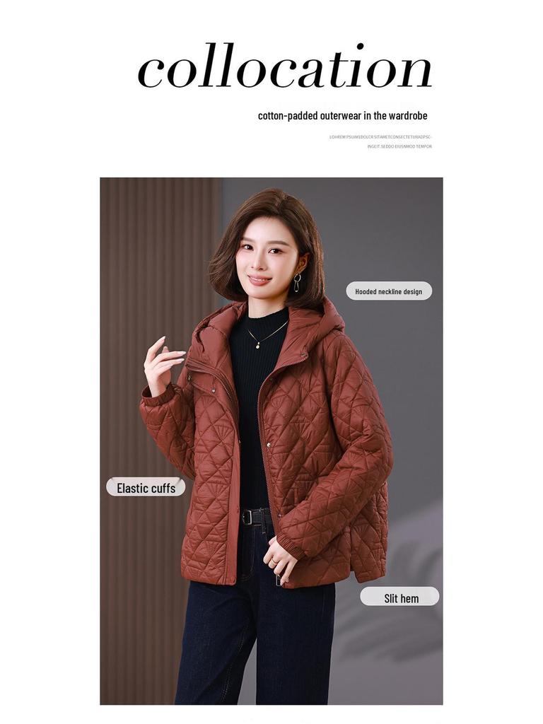 Women's 2024 Lightweight Petite Quilted Cotton Coat - Autumn/Winter Fashion