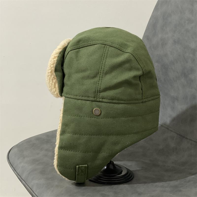 

Зимняя холодная шапка пилота мужская северо-восточная хлопковая шапка велосипедная ветрозащитная защита ушей теплая утолщенная бархатная снежная шапка женская M（56-58cm） зелёный