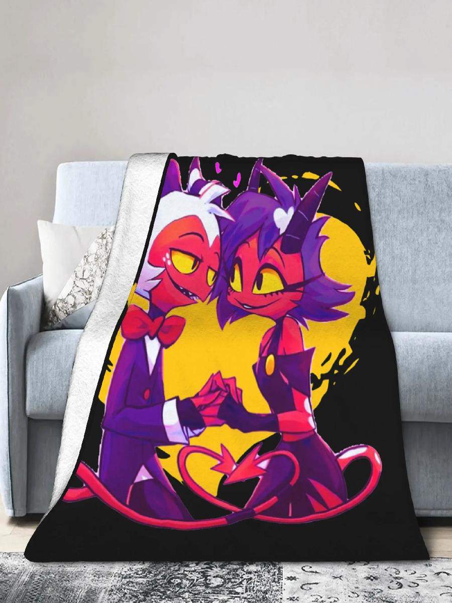 Millie Moxxie Fleece Throw Blankets Helluva Boss Anime Blankets for Bed Couch Lightweight Bed Rug 100cmx150cm