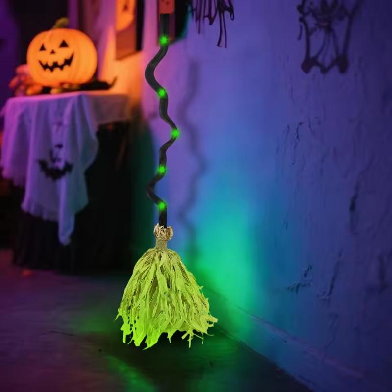 

Halloween Magic Witch Broomstick,Animated Dancing Glowing Witch Broomstick With Weird Sounds Fun Halloween Party Prop зелёный