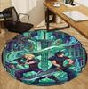 Final Fantasy Pattern Round Rug, Indoor/Outdoor Mat, for Picnic, Gameroom, Bedroom, Office, Living Room, Home Decor Carpet, Birthday Gift