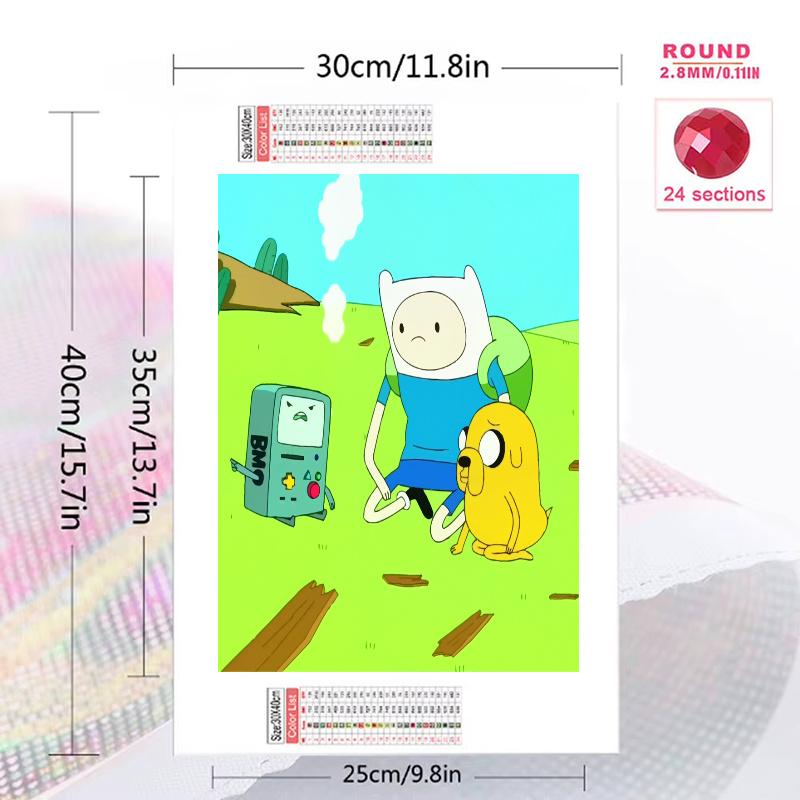 Adventure Time Pattern 3pcs 100% Round Full Drill 5D DIY Diamond Painting Embroidery Cross Stitch Rhinestone Décor