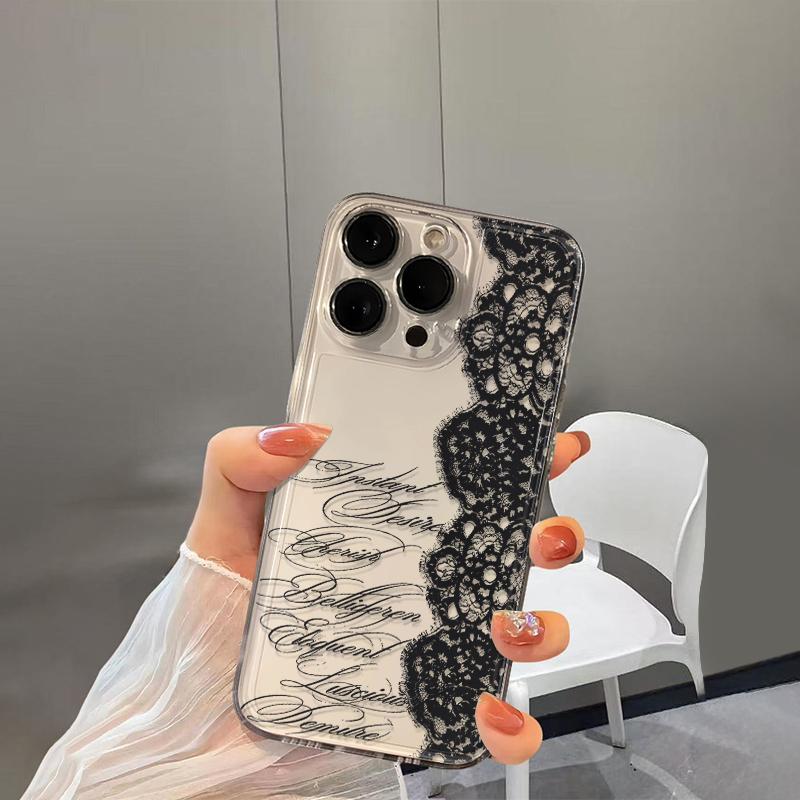 Epc Angel Black Lace Phone Case for Xiaomi Mi 15T 11 11T Poco F7 F5 X7 X6 X5 M7 M4 X4 M3 Pro NFC Lite GT Pro 4G 5G Soft TPU