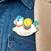 Cute Animal Brooch Cartoon Steed Brooch Badge Pins Zodiac Horse Brooch Clothing Accessories