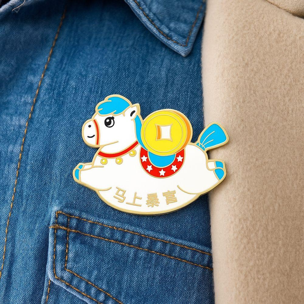 Cartoon Animal Brooch Zinc Zinc Zinc Alloy Steed Brooch Exquisite Pony Badge Pins  Backpack Decoration