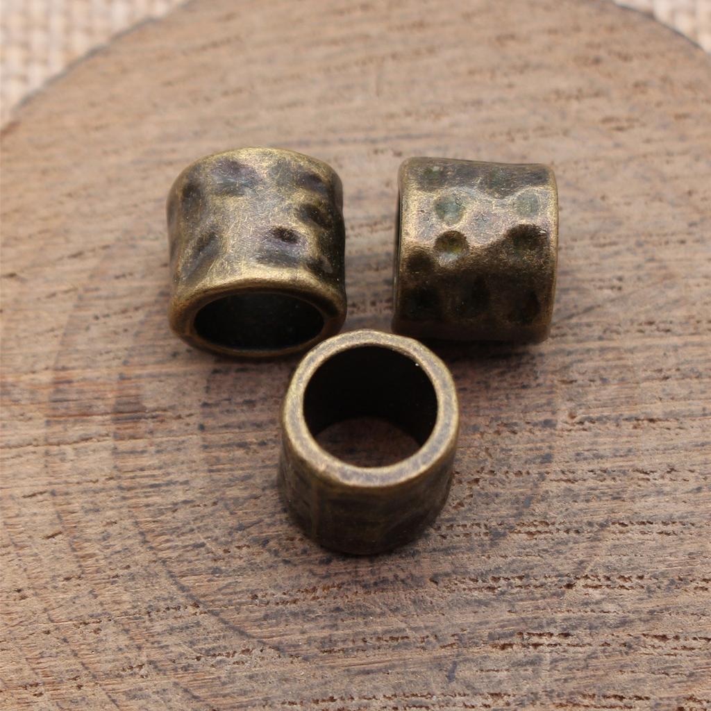 Hammered Texture Tube Spacer Beads Alloy Loose Beads For DIY Bracelet Dreadlocks Hair Braiding Jewelry Making Parts