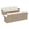 Garden Sofa Set with Cushions 9 Pcs Beige Poly Rattan