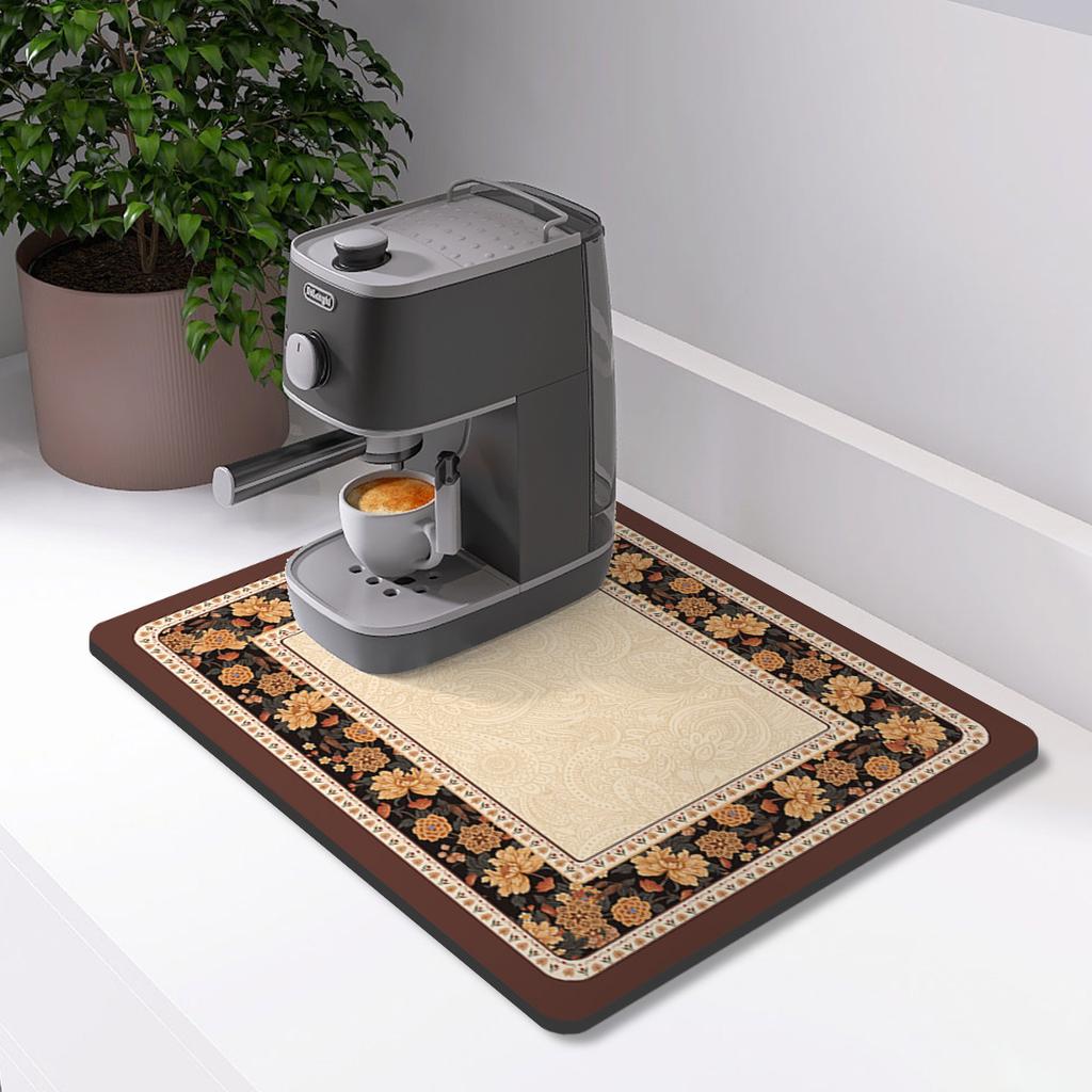 Coffee Machine Mat Waterproof Kitchen Dish Drying Mats Placemat Quick Dry Drain Pad Tableware Non-slip Draining Kitchen Rug