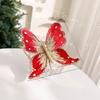 Christmas Tree Glitter Decor With Faux Butterfly Ornaments For Holiday Festivities