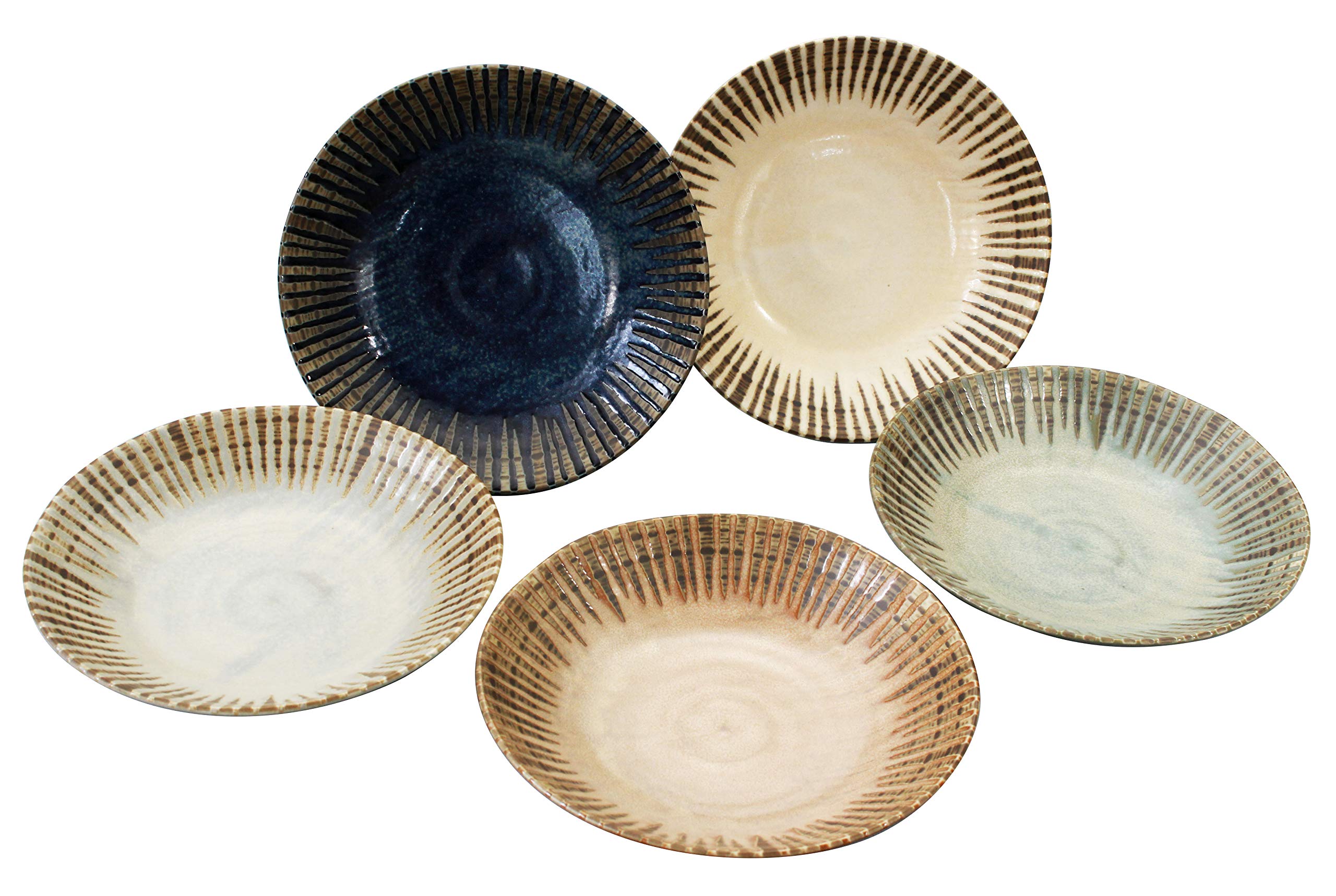 

Maebata Medium Plate with Vertical Tokusa Serving Plate 51453 Stripes, Set,