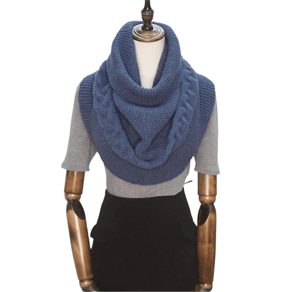 2-in-1 Neck Warmer Knit Neck Cover Chic Turtleneck Loop Scarf Commute