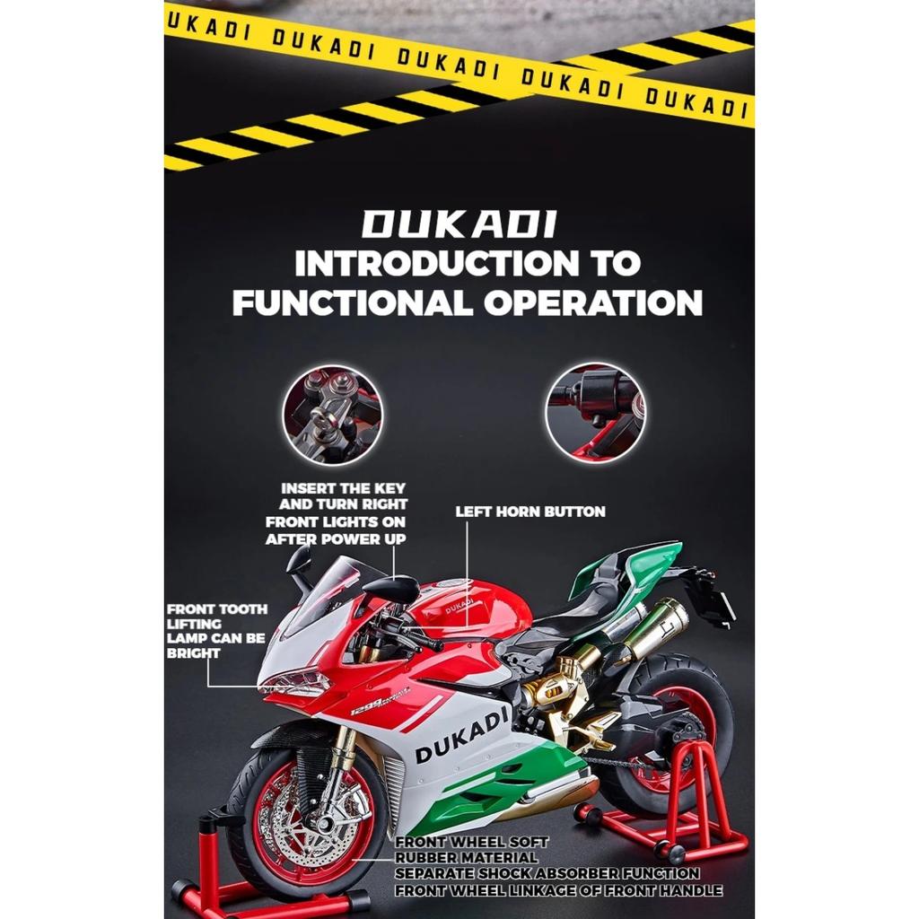 Spary 1/9 Ducati 1199 Panigale R Legierungs-Motorrad Diecast Modell Simulation Sound Licht Sammlungswert Ausstellung Geschenk für Freunde