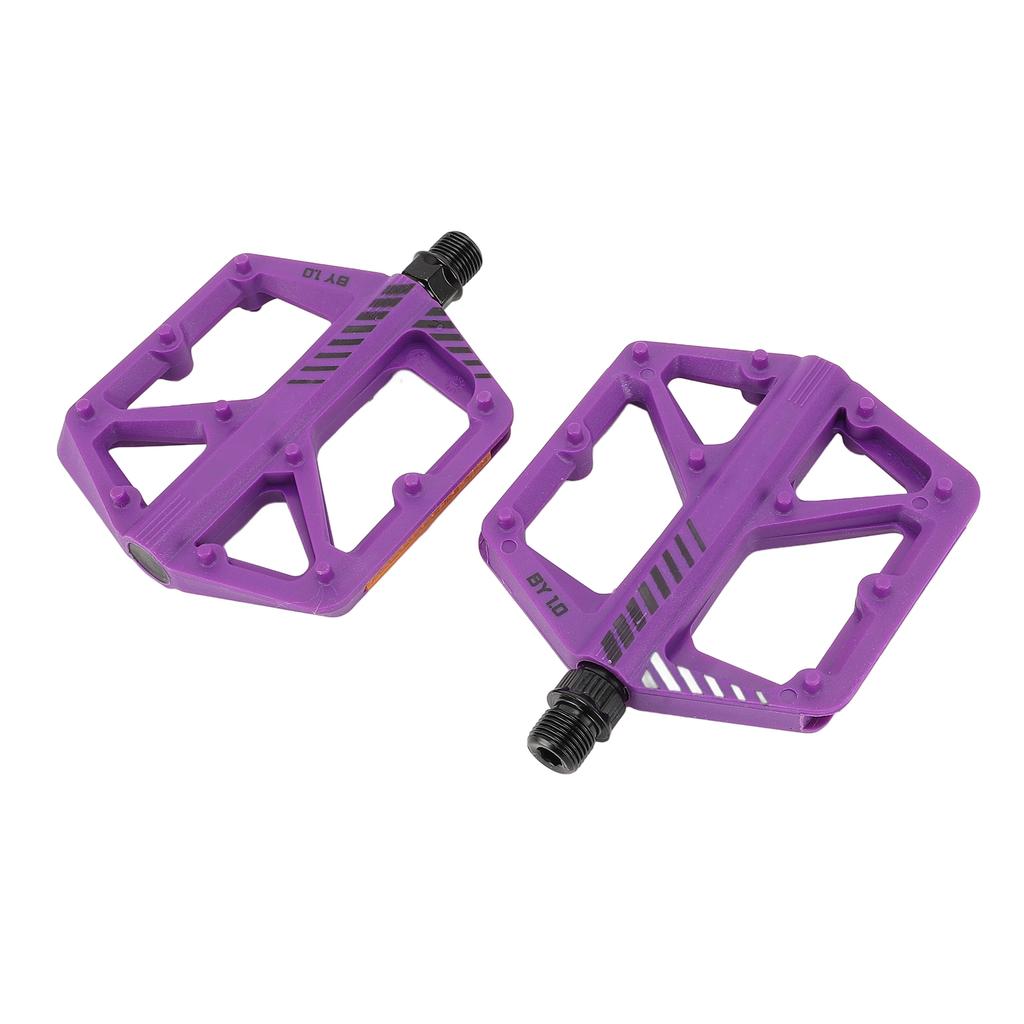 Bike Pedal Boron Steel Axle Nylon Fiber Non Slip Toothed Nail Design Road Bike Flat Pedal Purple