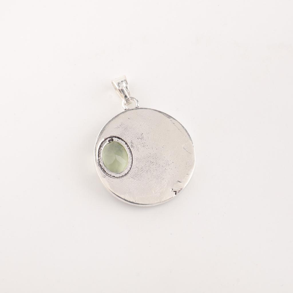 Green Amethyst Gemstone 925 Sterling Silver Jewelry Pendant 1.29'' Gift For Her CP-39-16