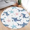 Cartoon Round Carpet Ocean Fish Dolphin Starfish Cute Deer Lion Elephant Tiger Kids Bedroom Mat Home Living Room Decor Floor Rug