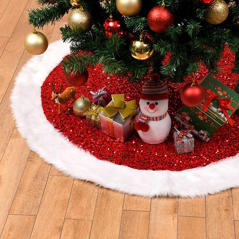 Christmas Tree Dress Plush Sequin Cloth Christmas Tree Apron Decorated Christmas Tree Dress
