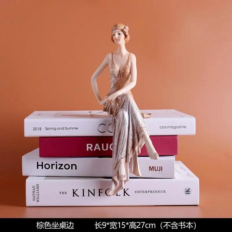 Europäisches Mädchen Schönheitscharakter Harzornamente Haus Wohnzimmer Weinschrank Figuren Dekoration Handwerk Hochzeit Geburtstagsgeschenke