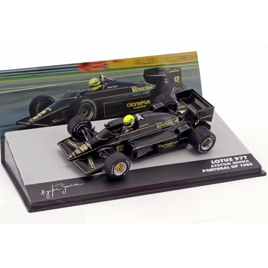 scale F1 diecast model car Portuguese Grand Prix 1985 Ayrton Senna Lotus Renault Ayrton Senna Team John Player Special Winner 1/43 [Lotus 97T] [Used]