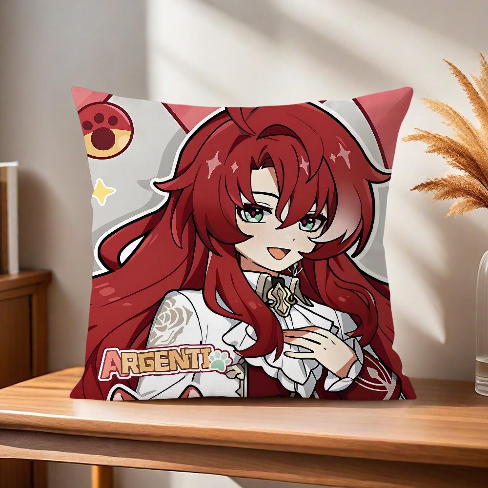 Anime Game Honkai Star Rail Chibi Cute Comfortable Soft Pillow Case For Sofa Living Room Home Office Decor Protective Cover
