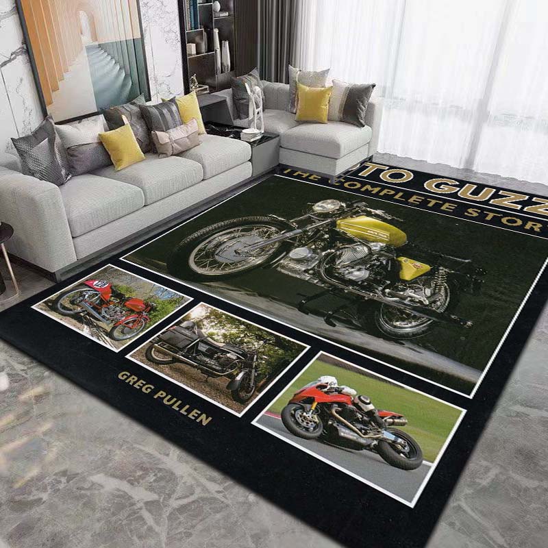 2026 Neuer Retro-Motorrad G-Guzzi Bedruckter Teppich Wohnzimmer Schlafzimmer Dekoration Couchtisch Tisch Rutschfester Eingangsteppich Geschenk