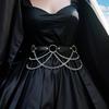 Mehrschichtige Damen-Hüftkette Verstellbare Metall-Hüftgürtel Hüftkorsett Kettengürtel Kette an Hosen