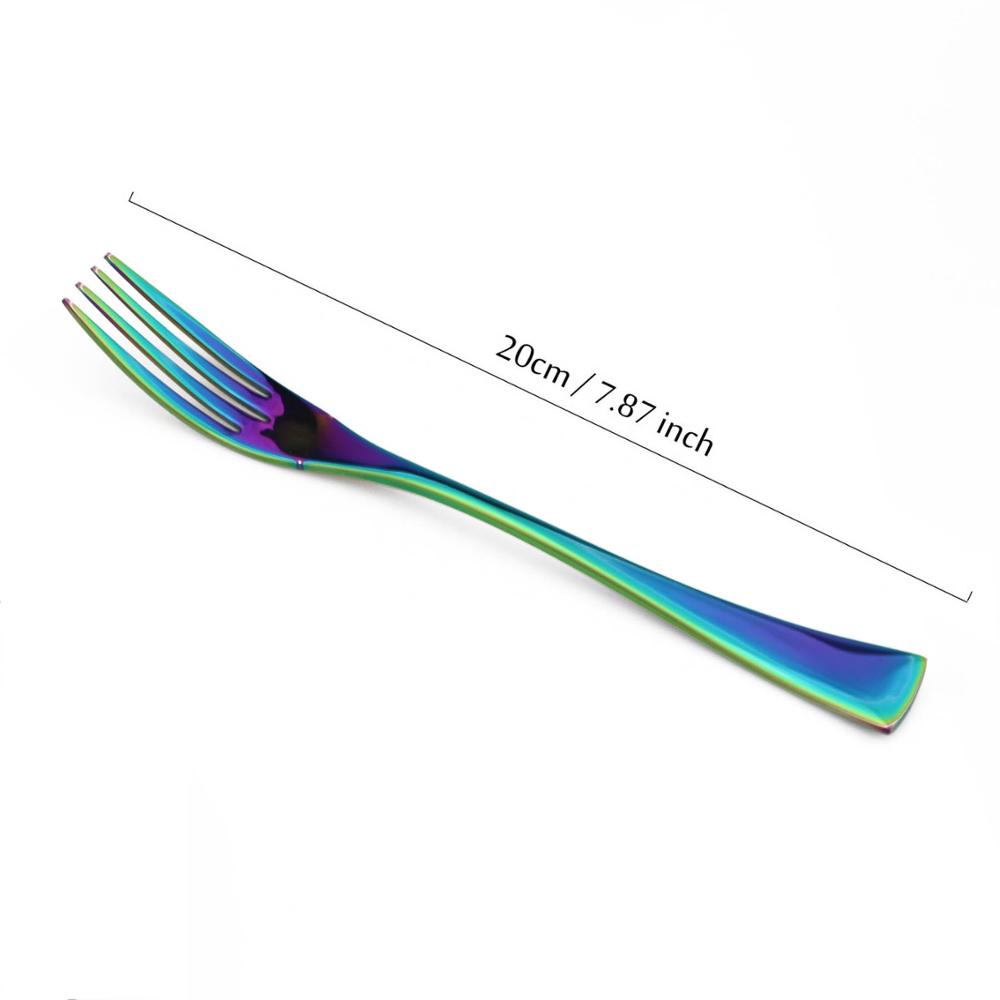 1-Pieces Rainbow Dinnerware Set Colorful Mirror Tableware Set Stainless Steel Western Cutlery Set Kitchen Accessories