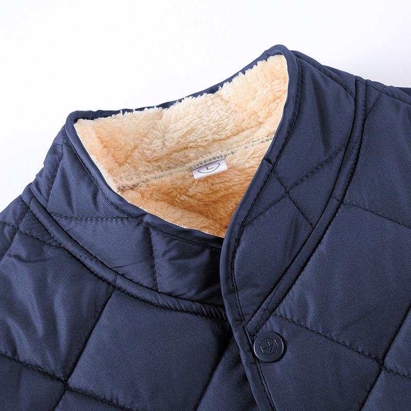 Men's Winter Clothing Thick Short Warm Jacket, Gentlemen's Slim Fit Plus Size Straight Hem Jacket