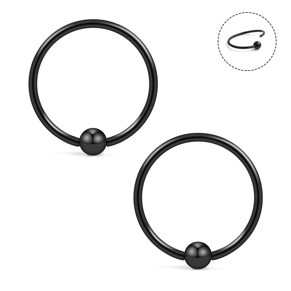 2-10Pcs Nose Ring 20G Thin Helix Cartilage Earrings For Lip Nostril Septum Piercing Hoop Womens and Mens Body Pierecing Jewelry