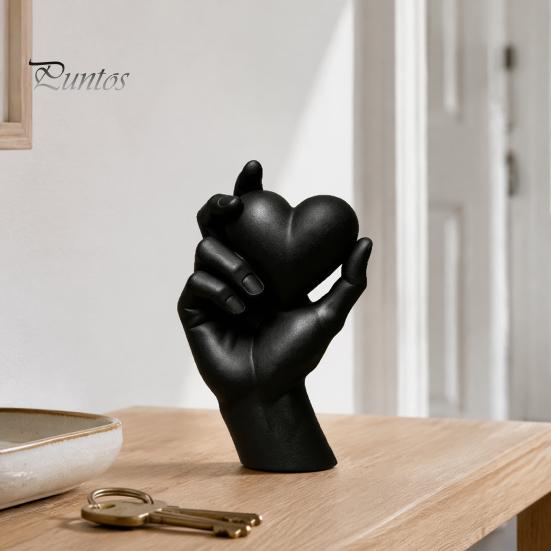 PLA Sculpture for Gifts Hand Holding Heart 3D Printed Figurine, Modern Minimalist Sculptural Desk Decor, Romantic Ornaments Home Accent Shelf