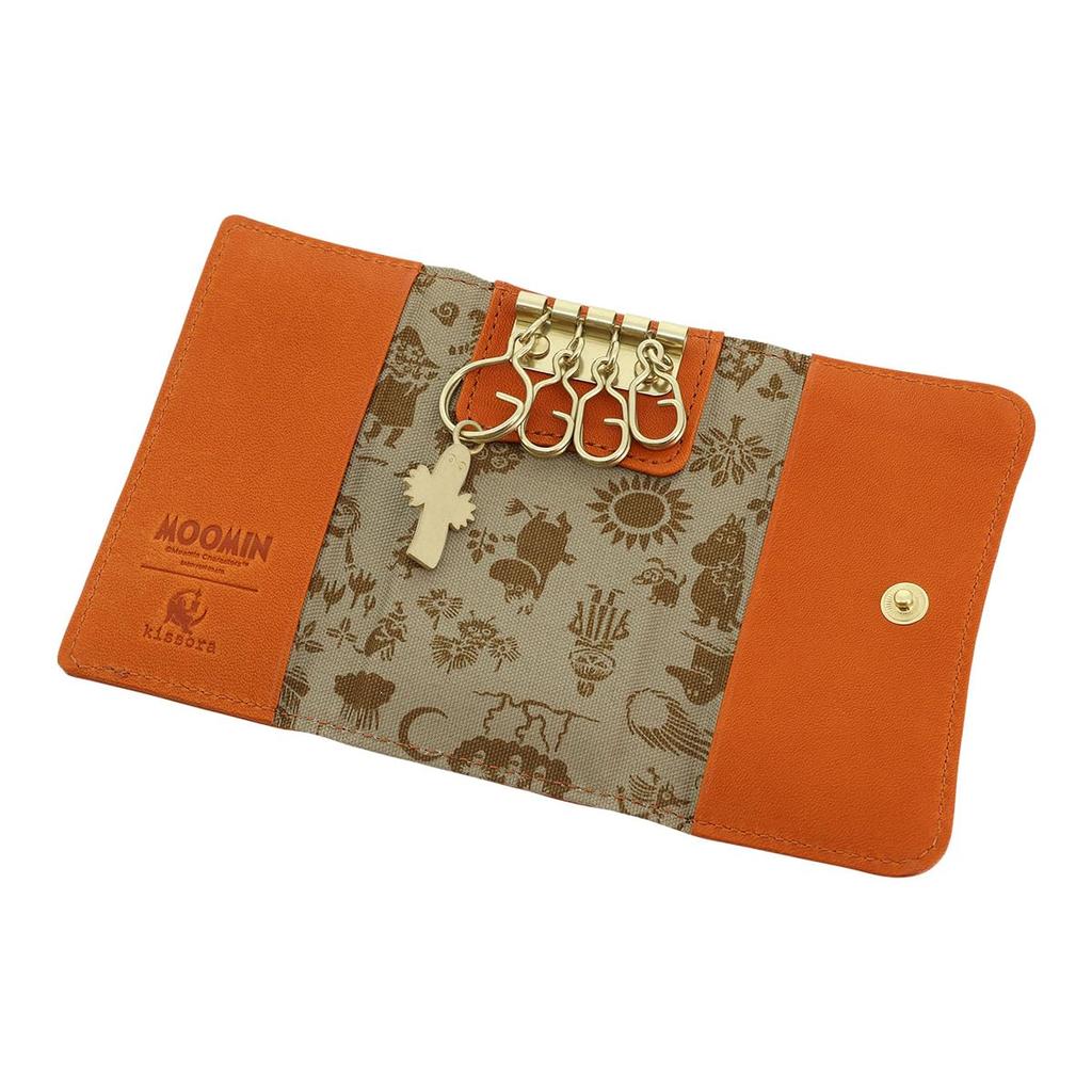 Kisora Moomin Key Genuine Made In Snufkin Embossed Green Case, Leather, Embossed, Women's, KIMN-003, Japan, Leather,
