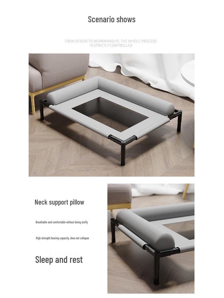 Universal Pet Bed: Foldable, Breathable, Off-Ground, Removable & Washable for Cats & Dogs in All Seasons