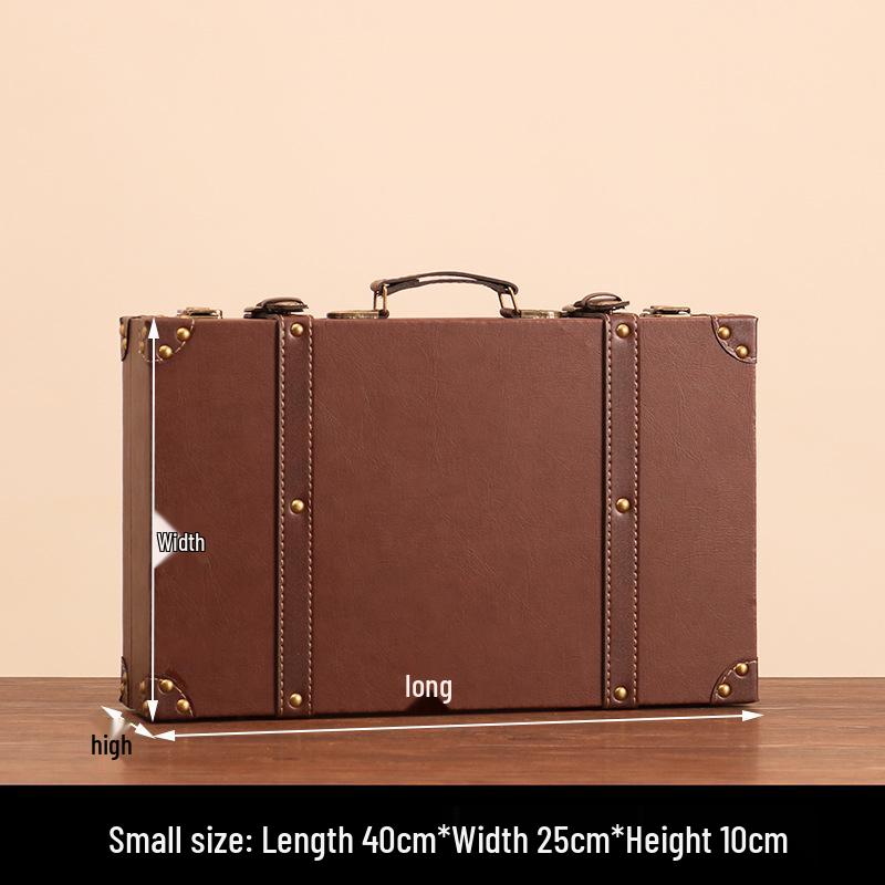 Vintage American Retro Leather-Wooden Suitcase Display and Photography Prop