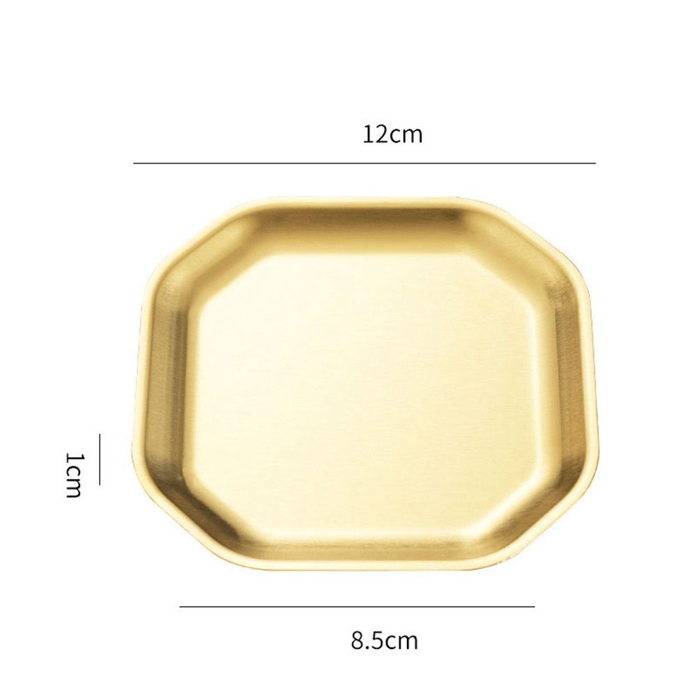

Square Stainless Steel Octagonal Dish Silver/Gold Appetizer Plate Dessert Pastry Plate Kimchi 12CM золотой