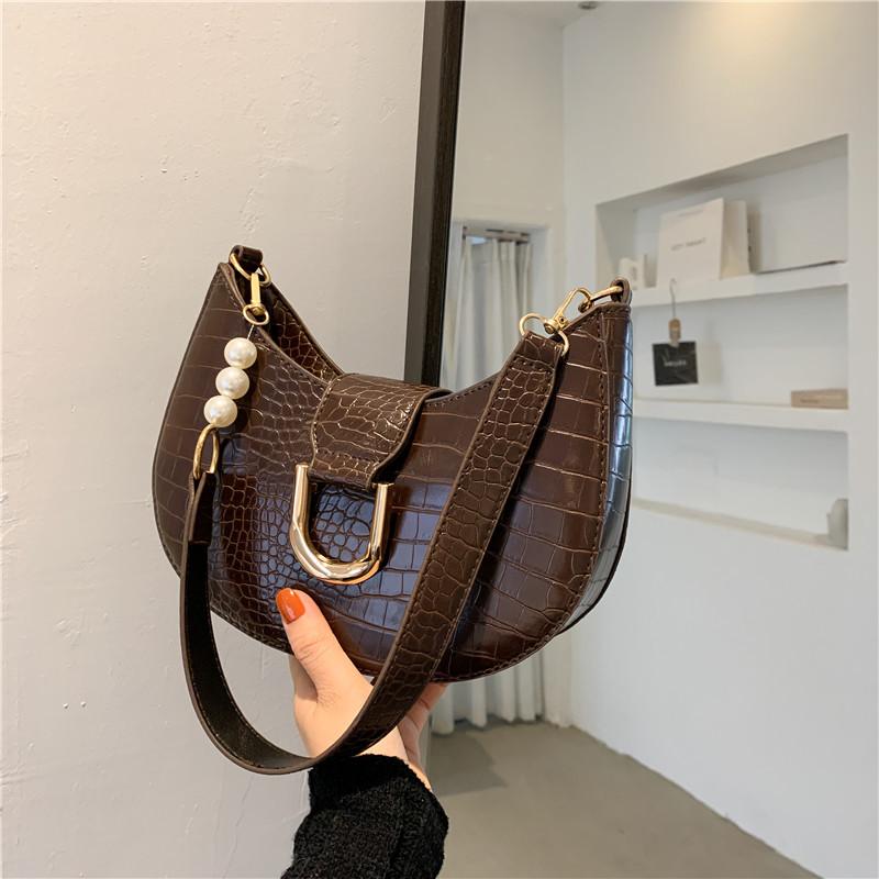 

Маленька сумка в іноземному стилі жіноча сумка 2024 осінь нова текстурна сумка через плече модна повсякденна жіноча сумка-відро темно-коричневого кольору