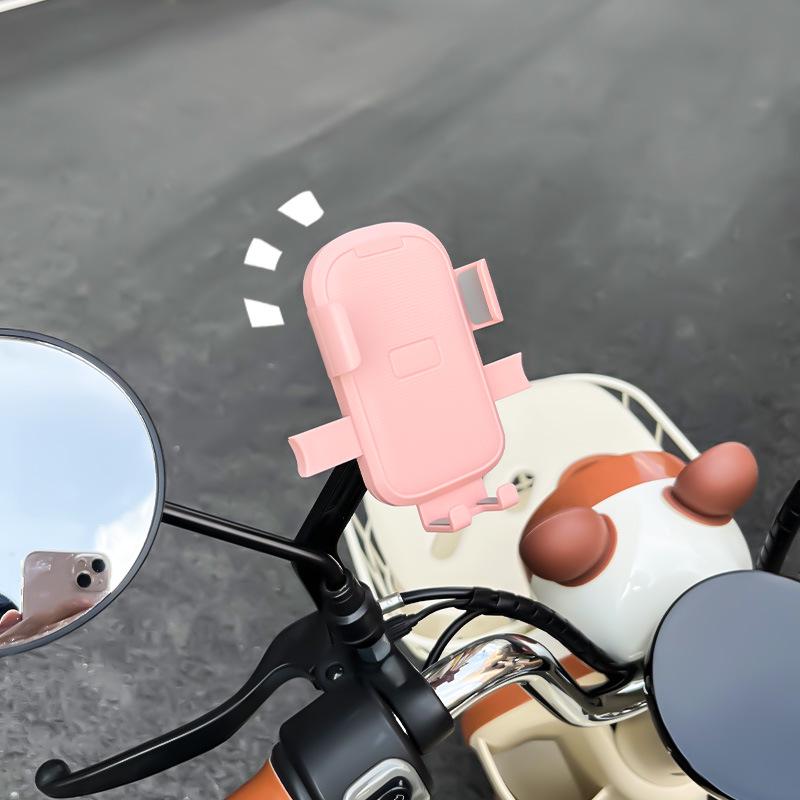 Cute Macaron Motorcycle & Bicycle Phone Holder for Girls' Delivery & Electric Scooters
