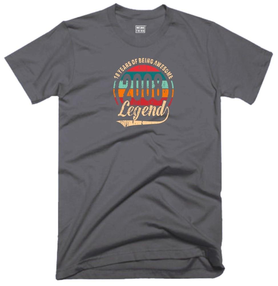 18th Birthday Legend T Shirt 18 Years Awesome Vintage 2008 Funny Joke Gift Top