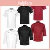 Mens Womens Over Collar Cross Chef Coat Kitchen Restaurant Hotel Unisex Cook Uniform Pocket Jacket