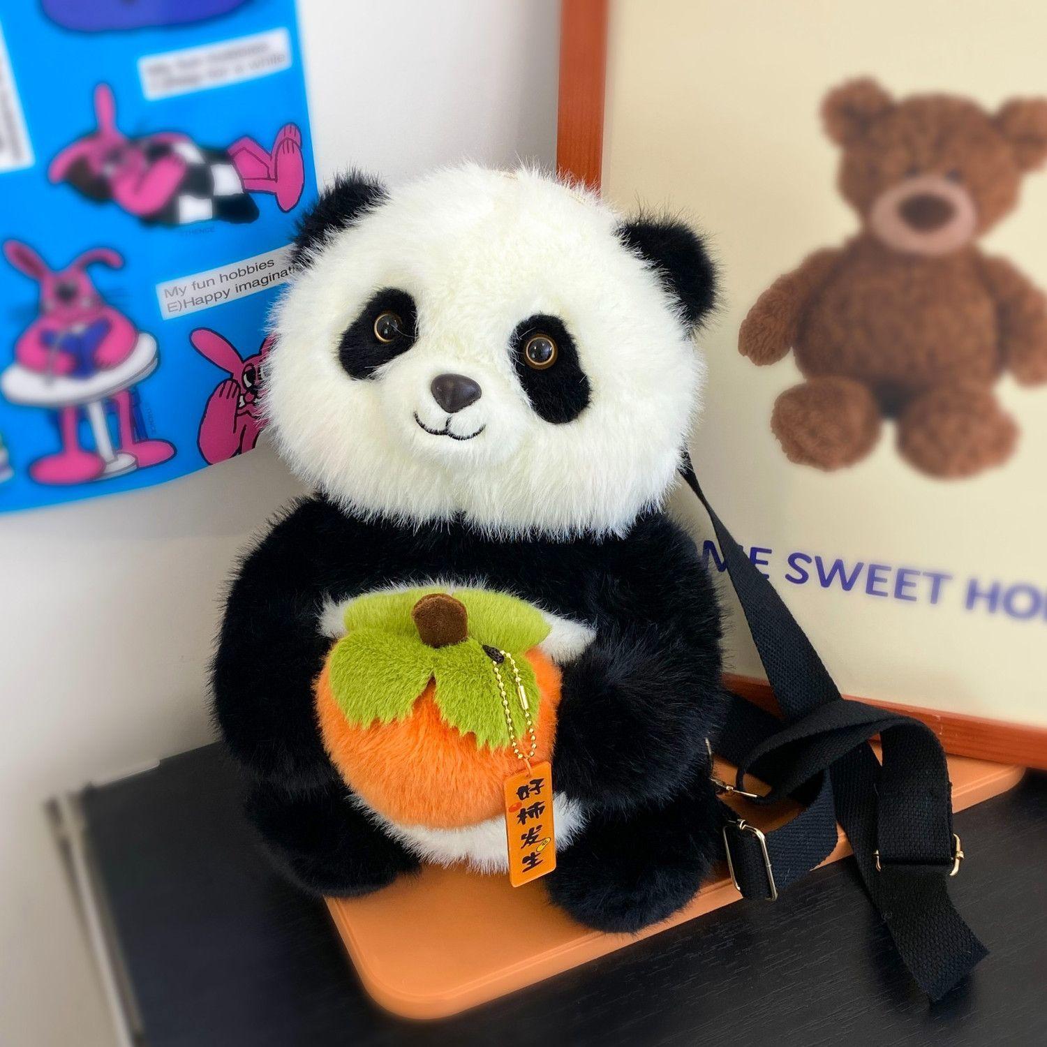 

Kawaii Panda Plush Backpack Cute Animal Plushie Doll Women Crossbody Soft Shoulder Bag for Travel Party Female Birthday Gift