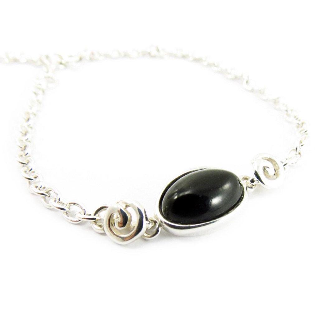 Les Trésors De Lily [J5708] - Silver Bracelet 'Jeet Black Goddess' Silver Black (rhodium-plated) - 9 Mm