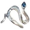 Sea Blue Topaz Snake Open Ring - Unique, Cool Design KTJ