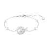 Snake Imitation Crystal Pearl Trim Design Rhodium Plated Bracelet Women Bracelet Silver 5698889